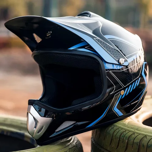 Vista 7 de ILM - Casco para niños o jóvenes para motocross o cuatrimoto o calle, de cara completa, para moto, incluye lentes y guantes, aprobado por el DOT