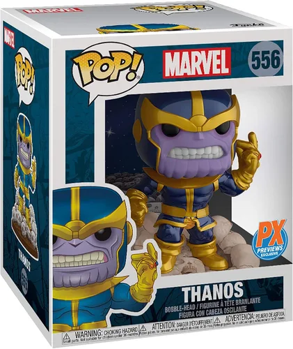 Vista 3 de Funko Pop! Marvel Thanos - Cabeza de vinilo exclusiva de 6 pulgadas #556 [versión cómica, tamaño super]