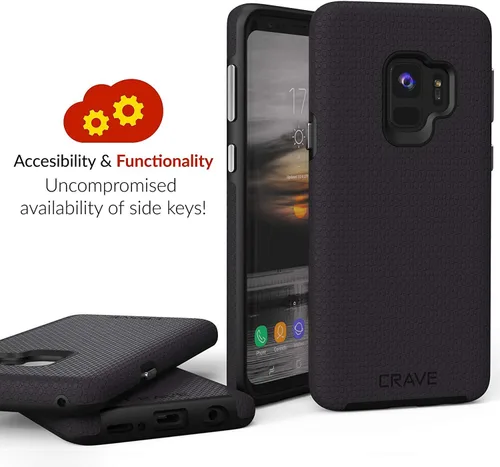 Vista 5 de Crave Funda Dual Guard para Samsung Galaxy S9: A prueba de golpes, protección de doble capa - Negro