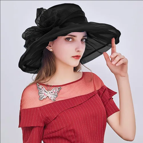 Vista 2 de Lawie Sombrero de fiesta de té para mujer y niña, sombrero de iglesia, funerario, cóctel, Pascua, organza británica, velo, sombrero de vestir