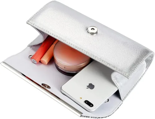 Vista 5 de BENCOMOM Bolso de mano de noche para mujer, para novia, graduación, bolso de hombro, bolso de boda, bolso de fiesta