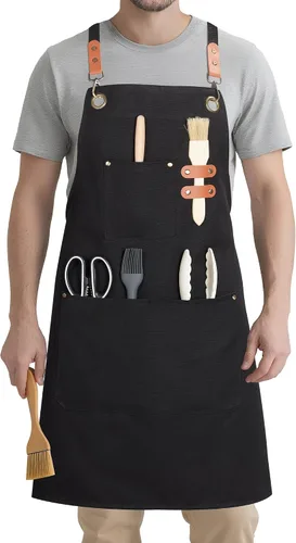 Vista 17 de Syntus Chef Apron for Men Women Kitchen Cooking Apron with Pockets, Adjustable Bib Aprons Stain Resistant