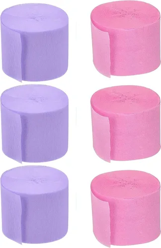 Vista 6 de YYaaloa Serpentinas de papel crepé, 6 rollos de 492 pies, gran valor, tamaño perfecto para fiestas, cumpleaños, ceremonias de boda y decoración