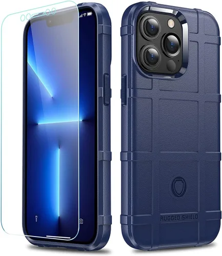 Vista 49 de Funda para iPhone 13, Rugged Shield 8 pies a prueba de caídas TPU Armadura gruesa Funda protectora táctica compatible con iPhone 13 (6.1 pulgadas)