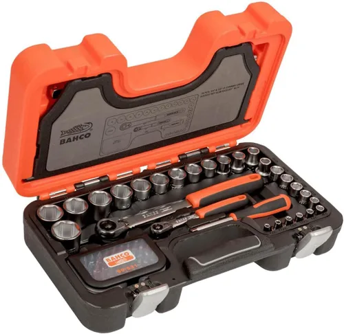 Vista 2 de Bahco BAHSL79 79PC 1/4 y 1/2 pulgadas SQDR Juego de zócalos (Slim), naranja