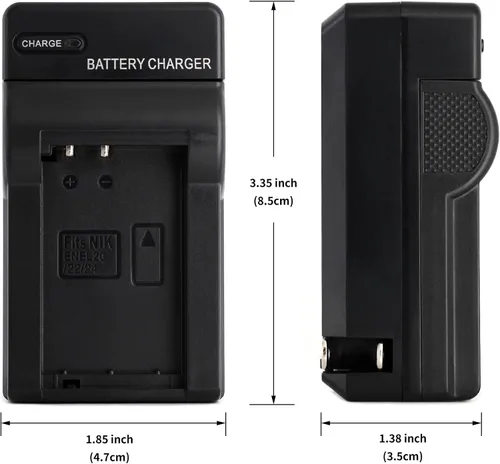 Vista 3 de Norifon EN-EL24 Cargador de pared para Nikon 1 J5 y más con enchufe plegable