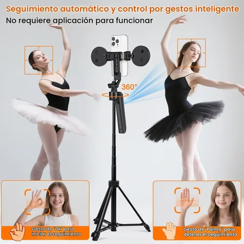 Vista 2 de Kit de vlogging para iPhone/Android, trípode de seguimiento facial