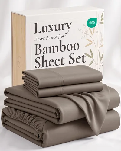 Vista 14 de Hotel Sheets Direct - Juego de sábanas 100% viscosa derivada de bambú tamaño individual - sábanas refrescantes con 1 funda de almohada 01-Blanco