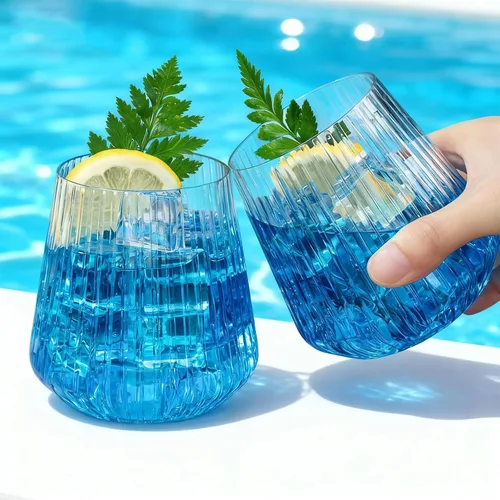 Vista 9 de BESTSTAR 36 Piezas Copas de Vino de Plástico Transparente Acanalado de 12 onzas, Copas de Champán Desechables de Origami Onduladas, Elegantes Vasos