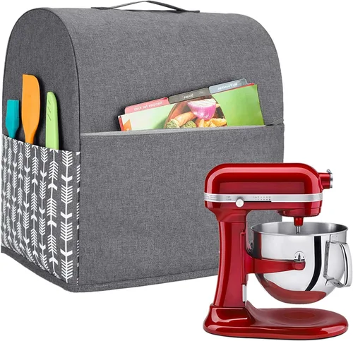 Vista 14 de Yarwo - Cubierta para mezclador compatible con KitchenAid de 4,5 qt y todos los modelos de 5 qt, cubierta protectora contra el polvo con asa Gris