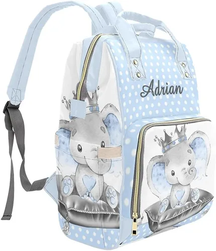 Vista 3 de Mochila de pañales personalizada con nombre para hombres y mujeres, bolsas de bebé personalizadas para enfermería, bolsa de viaje