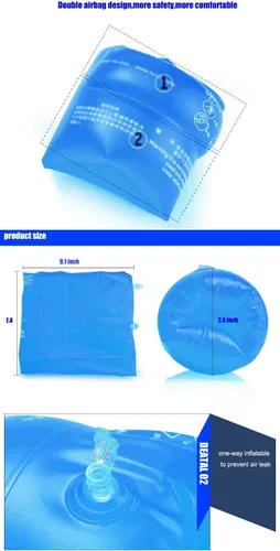 Vista 4 de Topsung Floaties Bandas de Brazo Flotador Flotadores de anillos Tubo armlets para niños y adultos, Azul, talla única