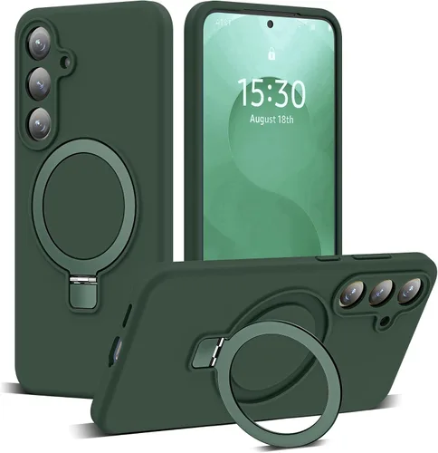 Vista 11 de SKYLMW - Funda para Samsung Galaxy S23 con soporte, 6.1 pulgadas, color negro Soporte de anillo magnético, compatible con Mag-Safe, funda