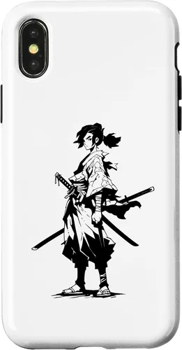 Vista 4 de Funda gráfica japonesa para iPhone 14 Kawaii Manga Samurai Anime Ninja