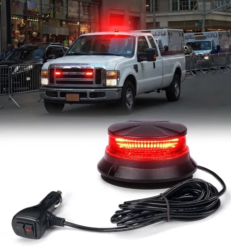 Vista 10 de Xprite Luz de Baliza LED Giratoria, Luces Estroboscópicas Súper Brillantes de 4.5 Pulgadas para Montacargas con Base Magnética para Camión