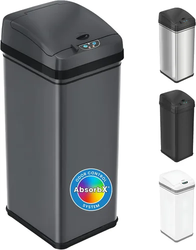 Vista 21 de iTouchless PUEDE DE BASURA AUTOMÁTICO DE 13 GALONES CON FILTRO DE ABSORTE DE OLOR Y BLOQUEO DE LA TAPA, PINDADOR DE BASURA DE COCINA DE SENSOR negro