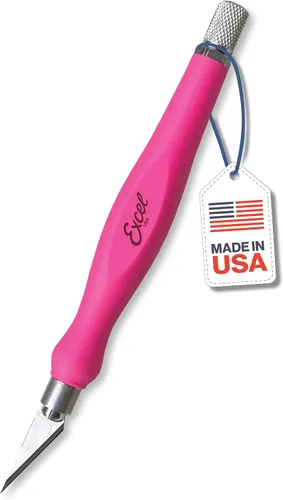 Vista 2 de Excel Blades Fit Grip - Cuchillo para manualidades con hoja en ángulo de acero al carbono ultra afilada #11 - Cuchillo de precisión con agarre