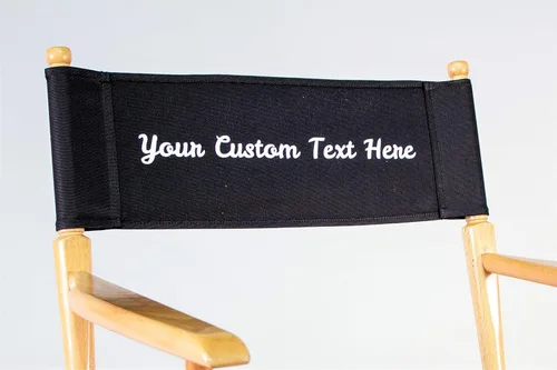 Vista 5 de Filmcraft Silla alta de director personalizada, acabado negro con lienzo negro personalizado, paquete profesional completo para cineastas