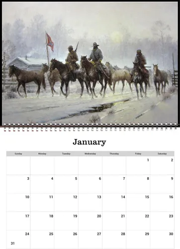 Vista 3 de Calendario de pared 2026 [12 páginas de 8 x 12 pulgadas] Vaqueros y pioneros en el salvaje oeste Vintage Magazine Ilustración Impresionismo