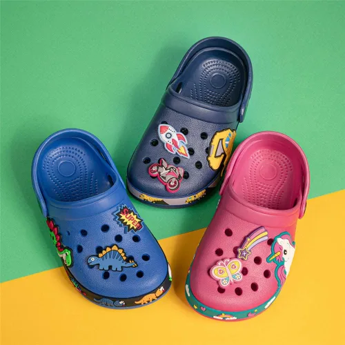 Vista 2 de Miamooi Zuecos de agua para niños y niñas pequeños con dibujos animados, antideslizantes, para interiores y exteriores, impermeables, para playa