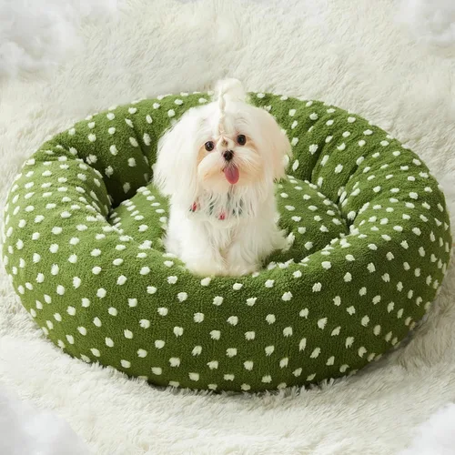 Vista 8 de BFPETHOME Camas de perro en forma de dona para perros pequeños, camas redondas para gatos de interior, cama relajante para cachorros y gatitos