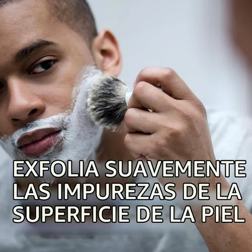 Vista 2 de Cepillo de afeitar de lujo biselado, cepillo de pelo vegano para uso con maquinilla de afeitar de seguridad