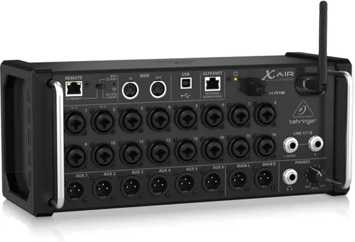 Vista 5 de Mezcladora digital de 18 canales y 12 bus Behringer X AIR XR18 para tablets iPad/Android con 16 preamplificadores programables Midas, módulo Wifi