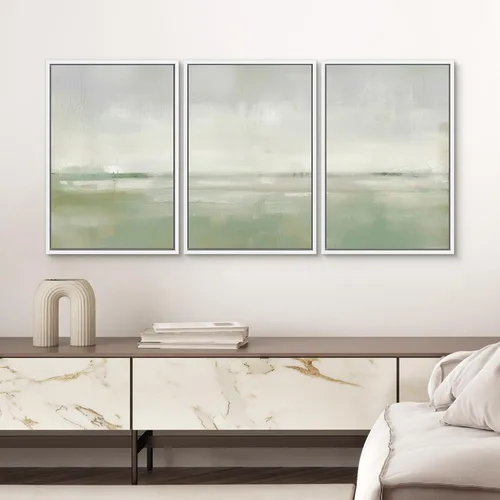 Vista 328 de SIGNWIN Lienzo enmarcado para pared, juego de arte de collage de hojas transparentes en blanco y negro, ilustraciones de naturaleza silvestre, arte