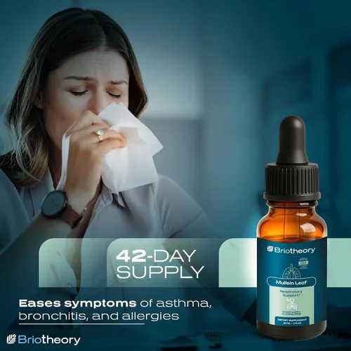 Vista 7 de Extracto de hoja de gordolobo, gotas líquidas de rápida absorción para pulmones, suplemento de hierbas de apoyo respiratorio natural, sin alcohol