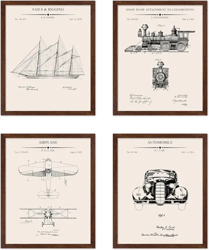 Vista 16 de Poster Master Juego de 6 Pósters Vintage de Planos de Aviación - Impresión de Patente de Avión - Arte de Aeronaves - Arte de Aviación - Arte
