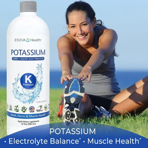 Vista 4 de Eniva Health - Suplemento iónico líquido de potasio para reemplazo de electrolitos y apoyo metabólico 600 mg Sin gluten, sin azúcar y apto