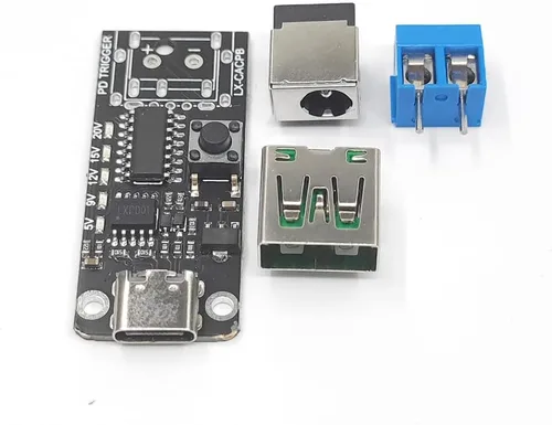 Vista 9 de 2 unids USB-C PD QC DC5V 9V 12V 15V 20V voltaje ajustable módulo de disparador de potencia 5A Tipo-C entrada hembra
