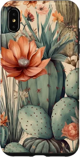 Vista 11 de Cactus Botanical Desert Western Funda bohemia moderna terracota para iPhone 17