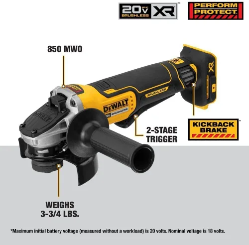 Vista 3 de DEWALT Juego de taladro y amoladora de 20V MAX, set de herramientas eléctricas, incluye 2 baterías y cargador (DCK231E2)