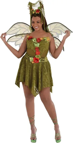 Vista 2 de Green Woodland Fairy Skirt - Adulto Plus, 1 unidad, malla duradera y poliéster, diseño adorable y encantador, perfecta para eventos temáticos