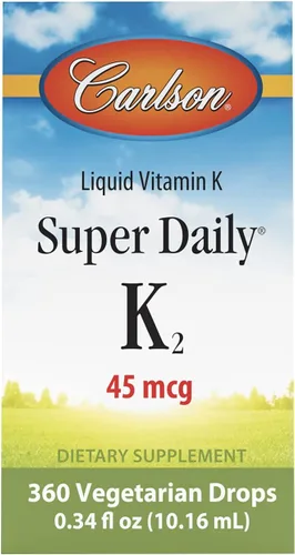Vista 6 de Carlson Super Daily K2, 45 mcg, vitamina K líquida, 360 gotas (0.34 fl oz) Sin sabor; Salud ósea; Vitamina K2; Suplemento de vitamina K; Vitamina