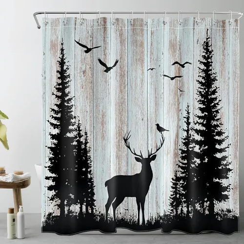 Vista 17 de Cortina de ducha con diseño bohemio de plantas y flores de acuarela sobre fondo beige, cortina de ducha de baño con hojas naturales, cortina