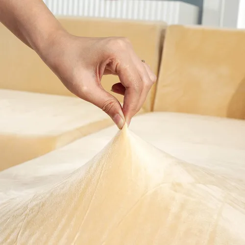 Vista 9 de MIFXIN Fundas para sofá modular, 2 piezas, fundas elásticas de terciopelo para sofá en forma de L, fundas protectoras para sofá seccional, fundas