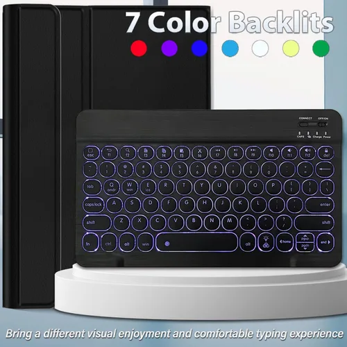 Vista 6 de Funda de teclado retroiluminada para Xiaomi Mi Pad 6/6 Pro (11 pulgadas, modelo 2023), cubierta protectora de teclado inalámbrico desmontable