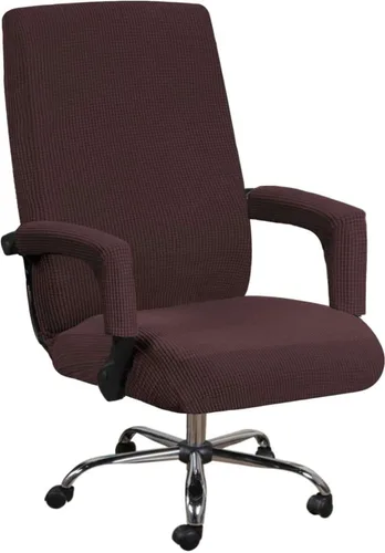 Vista 10 de Fundas de elastano para silla de oficina, fundas elásticas para silla de oficina de computadora, fundas giratorias a cuadros con cremalleras