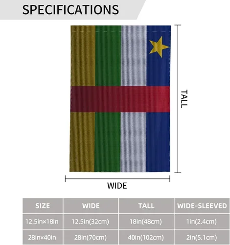 Vista 7 de Flag Of The Central African Republic Knitting Effect Garden Flag 28"x40" Inch Double Sided Garden Flags Home Lawn Outdoor Decor Flags Party Banner