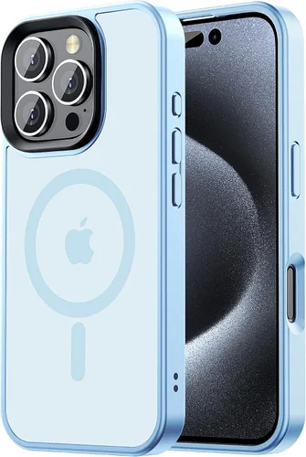 Vista 97 de Tigowos Funda Magnética para iPhone Air Compatible con MagSafe Resistente a Caídas de 16 Pies Cubierta Trasera con Sensación de Piel Mate a Prueba