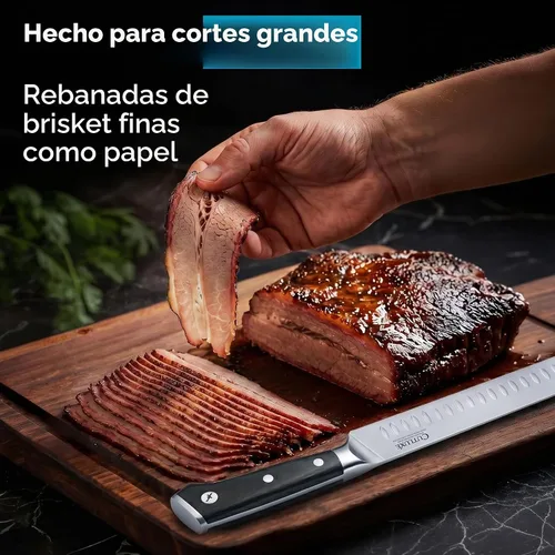 Vista 3 de Cutluxe Juego de cuchillos de trinchar para barbacoa y pechuga, rebanar de 12 pulgadas y cuchillo de deshuesar de 6 pulgadas