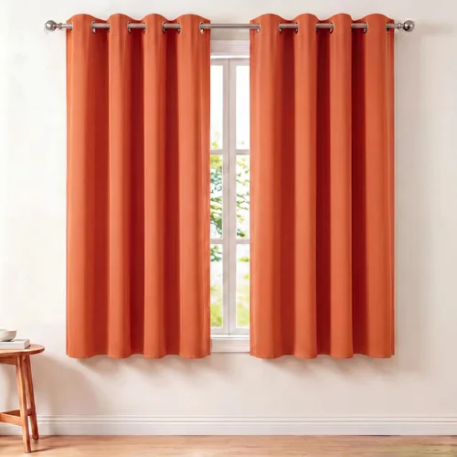 Vista 45 de Diraysid Cortinas opacas beige con ojales para dormitorio, con aislamiento térmico, cortinas de oscurecimiento de habitación, 38 x 54 pulgadas, 2