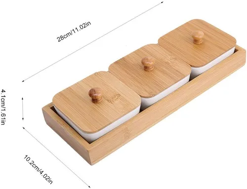 Vista 3 de TOPINCN Plato de cerámica para servir, plato rectangular con cubierta de bandeja, plato de postre para fiestas, aperitivos y cenas