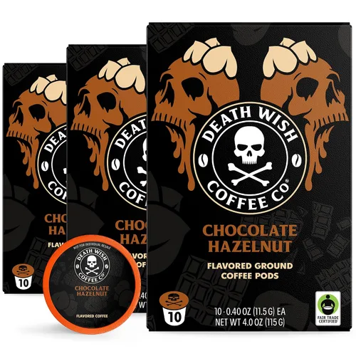 Vista 40 de Death Wish Coffee Cápsulas de tostado medio de una sola porción – El café más fuerte del mundo – Mezcla más ligera de granos arábica audaz y Robusta
