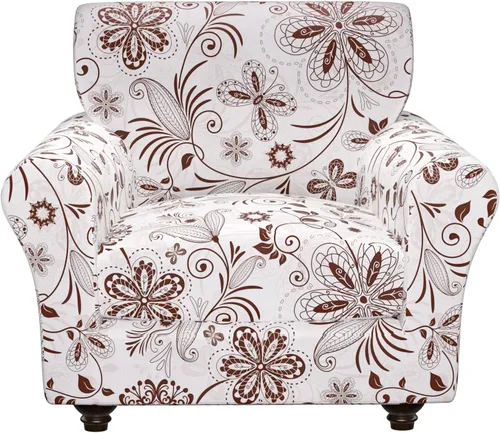 Vista 29 de Fundas elásticas para silla, fundas elásticas para sillón de 2 piezas, fundas de sofá lavables con diseño floral para sillón, protector de muebles