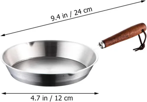 Vista 2 de Sartén de acero inoxidable para huevos Mini sartén de 4,7 "sartén antiadherente resistente al calor