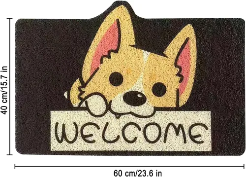 Vista 3 de Tapete duradero para exteriores con elegante diseño de dibujos animados, antideslizante, suave y elástico, tapete de bienvenida para entradas