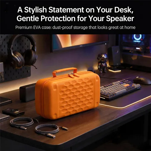 Vista 5 de Funda de almacenamiento rígida de EVA a prueba de golpes, impermeable, para altavoz Bluetooth portátil JBL Pulse 6, bolsa de transporte protectora